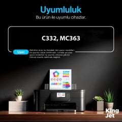 Kingjet OKI Uyumlu 46508736 Standart Kapasiteli 4 Renk (Takım) Muadil Toner | C332 & MC363 Uyumlu