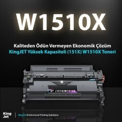 Kingjet HP Uyumlu (151X) W1510X Yüksek Kapasiteli Muadil Toner Çipli | Pro 4003, MFP 4103