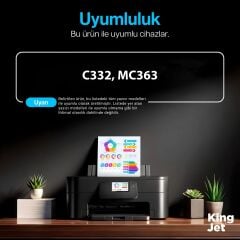 Kingjet OKI Uyumlu MC363 Standart Kapasiteli 4 Renk (Takım) Muadil Toner | 46508736 Uyumlu