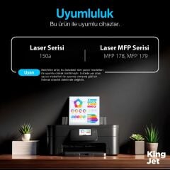 Kingjet 117A / W2070A Standart Kapasiteli 4 Renk Muadil Toner Çipli | Hp MFP 178, 179 Uyumlu