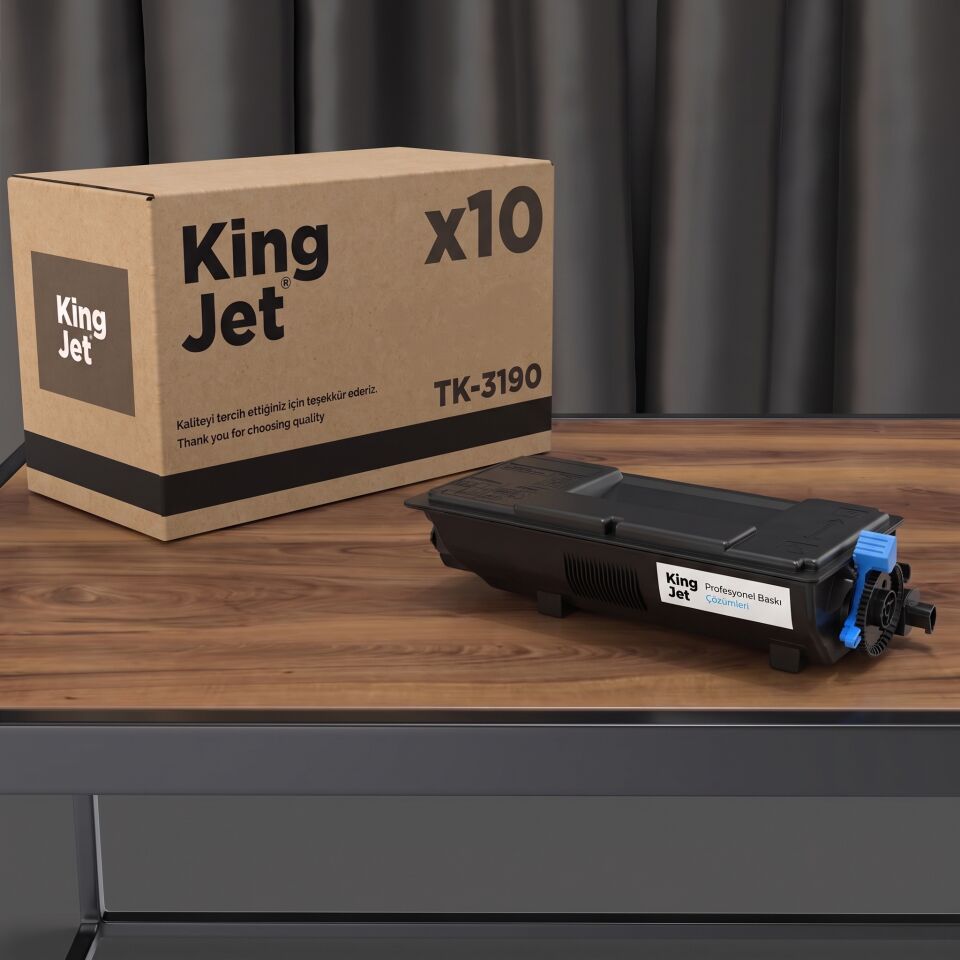 KingJET Kyocera Uyumlu TK-3190 Standart Kapasiteli (10'lu Paket) Çipli Muadil Toner | ECOSYS M3860idnf