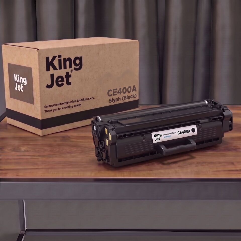 KingJET HP Uyumlu CE400 Siyah Standart Kapasiteli (Tekli) Çipli Muadil Toner | M551XH