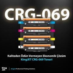 Kingjet Canon Uyumlu (069) CRG-069 Standart Kapasiteli 4 Renk (Takım) Muadil Toner Çipli | LBP673, MF752, MF754