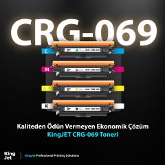 Kingjet Canon Uyumlu (069) CRG-069 Standart Kapasiteli 4 Renk (Takım) Muadil Toner Çipli | I-SENSYS LBP673 Uyumlu
