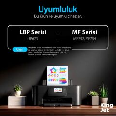 Kingjet Canon Uyumlu (069) CRG-069 Standart Kapasiteli 4 Renk (Takım) Muadil Toner Çipli | I-SENSYS LBP673 Uyumlu