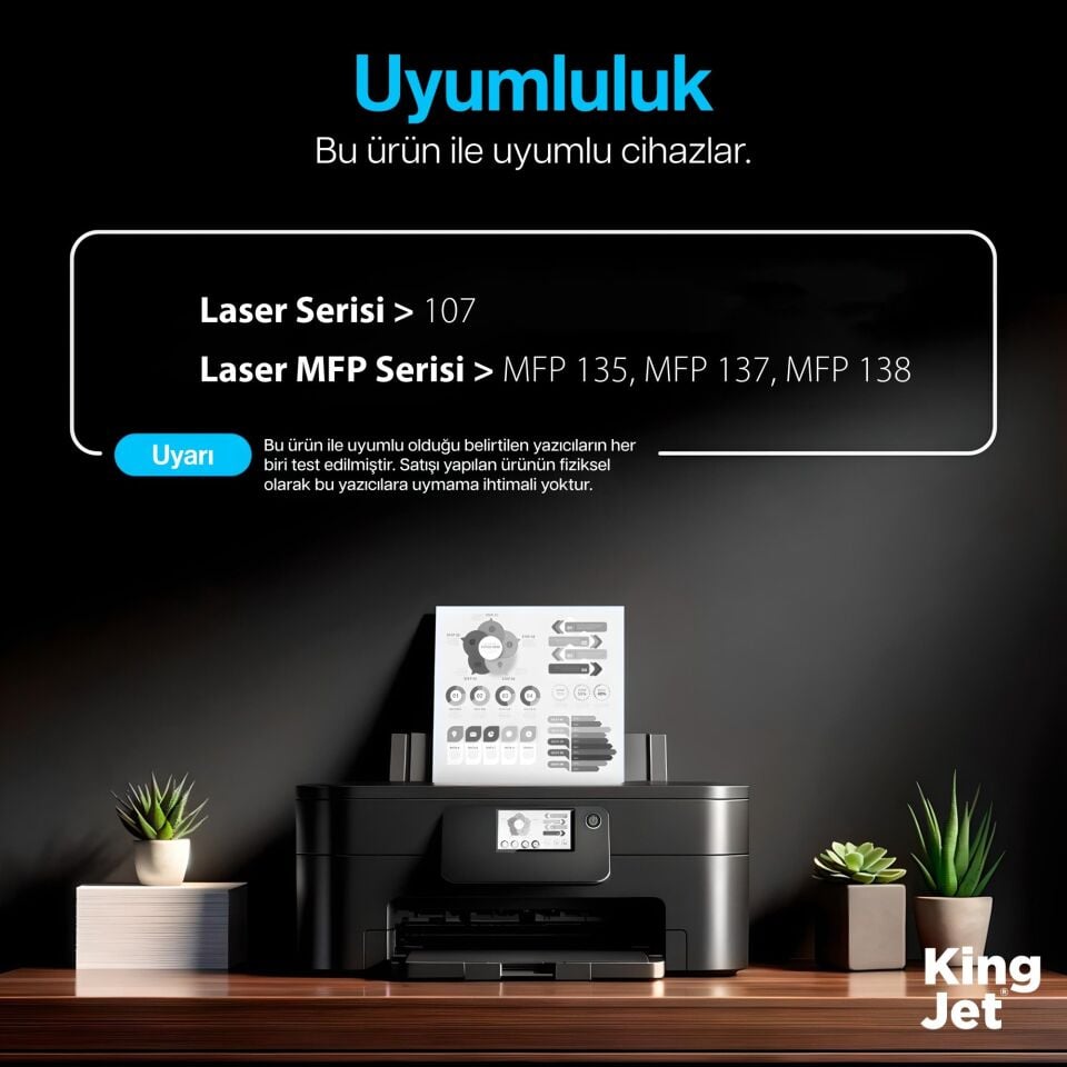 KingJET HP Uyumlu (106A) W1106A Standart Kapasiteli (4'lü Paket) Çipli Muadil Toneri | MFP 137fnw