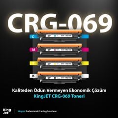 Kingjet Canon Uyumlu (069) CRG-069 Standart Kapasiteli 4 Renk (Takım) Muadil Toner Çipli | MF752 ile Uyumlu
