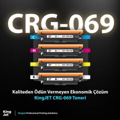 Kingjet Canon Uyumlu (069) CRG-069 Standart Kapasiteli 4 Renk (Takım) Muadil Toner Çipli | MF754cdw ile uyumlu