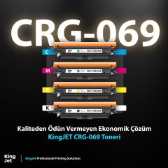 Kingjet Canon Uyumlu (069) CRG-069 Standart Kapasiteli 4 Renk (Takım) Muadil Toner Çipli | MF754 uyumlu