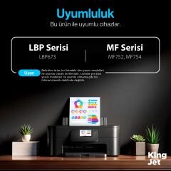 Kingjet Canon Uyumlu (069H) CRG-069H Yüksek Kapasiteli 4 Renk (Takım) Muadil Toner Çipli | LBP673, MF752, MF754