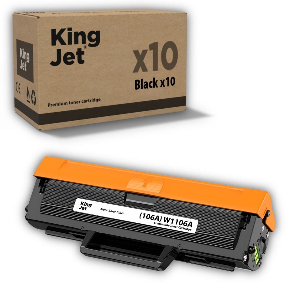 KingJET HP Uyumlu (106A) W1106A Standart Kapasiteli (10'lu Paket) Çipli Muadil Toneri | MFP 138pnw
