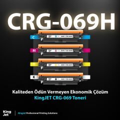 Kingjet Canon Uyumlu (069H) CRG-069H Yüksek Kapasiteli 4 Renk (Takım) Muadil Toner Çipli | MF754 uyumlu