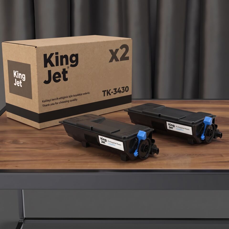 KingJET Kyocera Uyumlu TK-3430 Standart Kapasiteli (2'li Paket) Çipli Muadil Toner | ECOSYS PA5500x