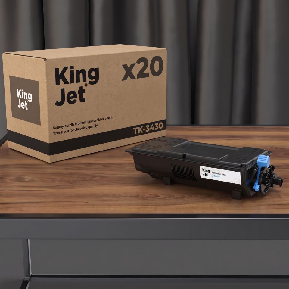 KingJET Kyocera Uyumlu TK-3430 Standart Kapasiteli (20'li Paket) Çipli Muadil Toner | ECOSYS PA5500x