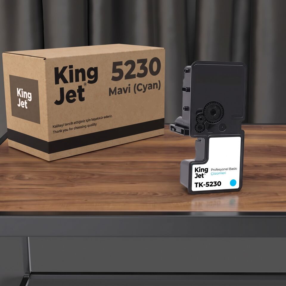 Kingjet Kyocera TK-5230 Uyumlu Yüksek Kapasiteli Mavi (Cyan) Muadil Toner Çipli | ECOSYS M5521cdw
