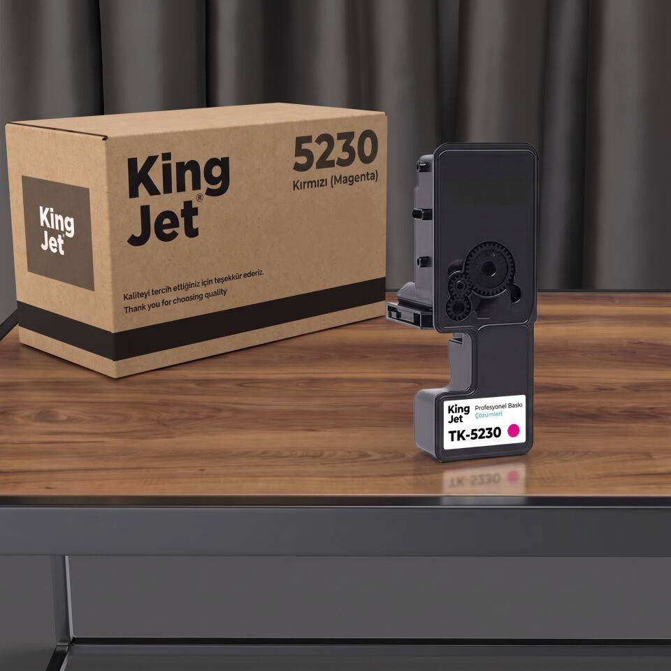 Kingjet Kyocera TK-5230 Uyumlu Yüksek Kapasiteli Kırmızı (Magenta) Muadil Toner Çipli