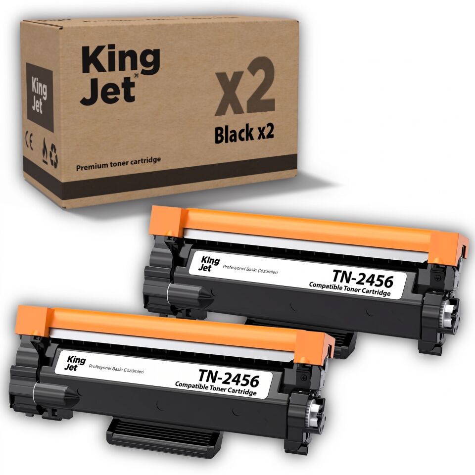 KingJET Brother Uyumlu TN-2456 Standart Kapasiteli (2'li Paket) Muadil Toner | MFC-L2751dw