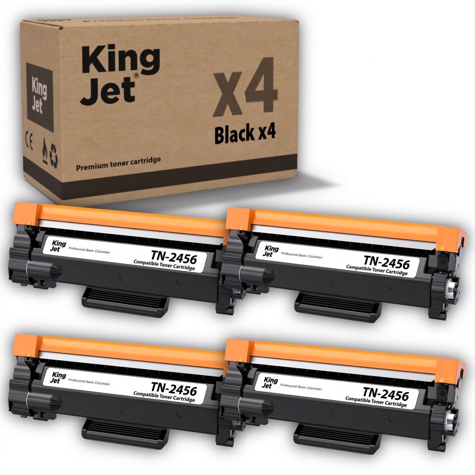KingJET Brother Uyumlu TN-2456 Standart Kapasiteli (4'lü Paket) Muadil Toner | HL-L2386dw