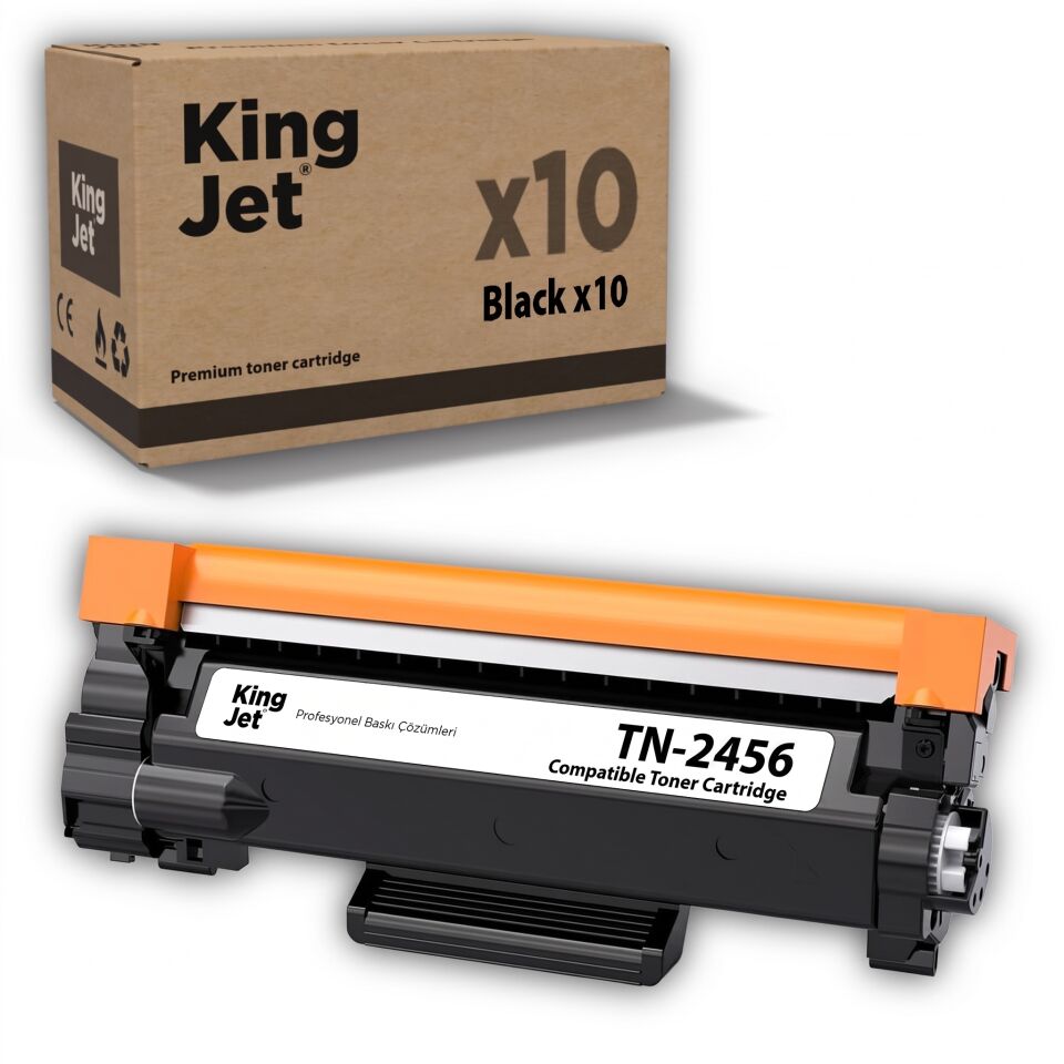 KingJET Brother Uyumlu TN-2456 Standart Kapasiteli (10'lu Paket) Muadil Toner | MFC-L2751dw