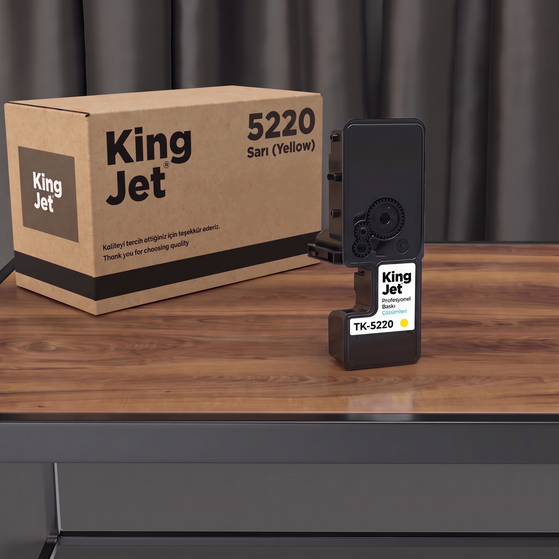 KingJET Kyocera TK-5220Y Sarı Çipli Muadil Toner