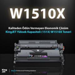 Kingjet HP Uyumlu (151X) W1510X Yüksek Kapasiteli Muadil Toner Çipli | LaserJet Pro MFP 4103dw