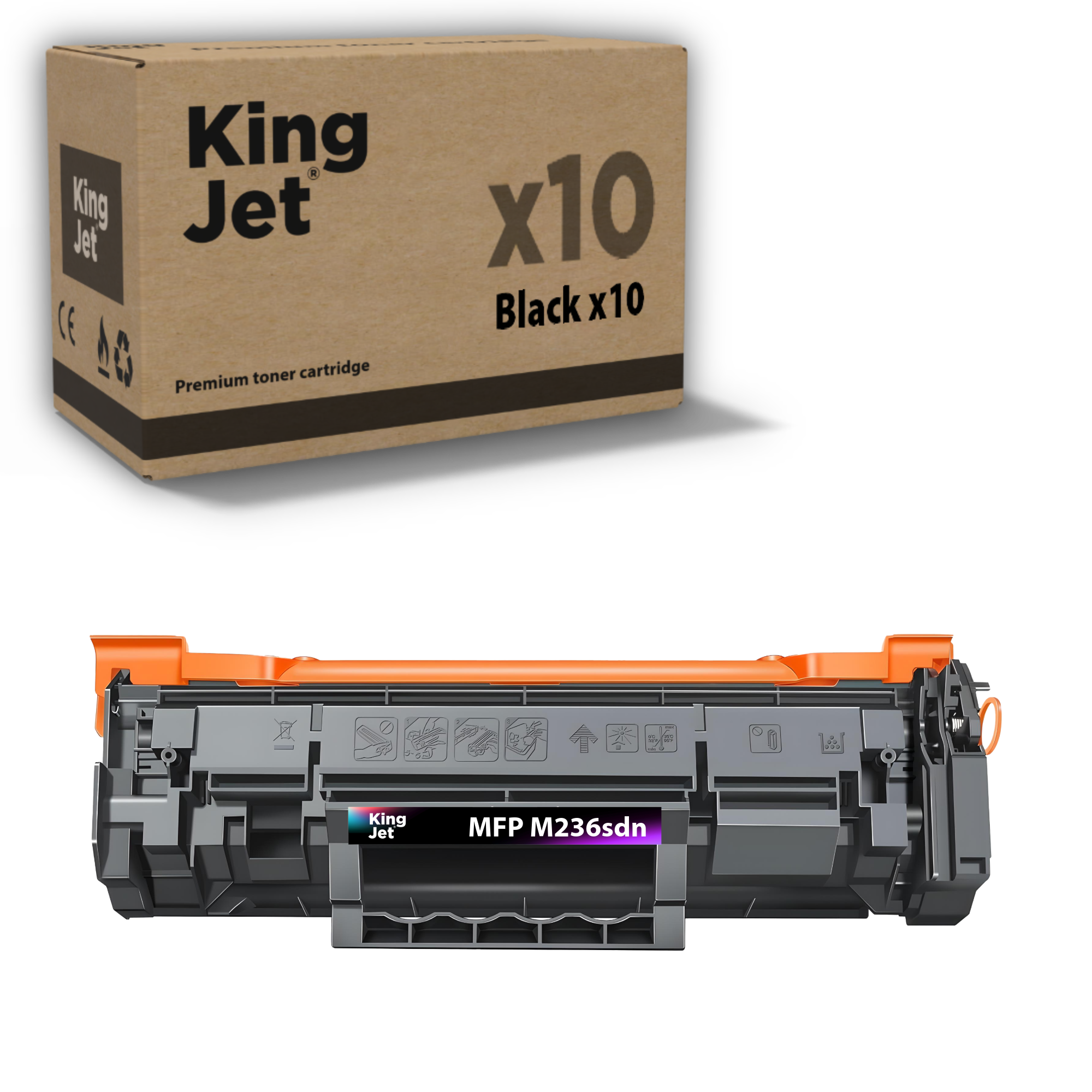 KingJET 136X W1360X uyumlu çipli toner 10'lu paket