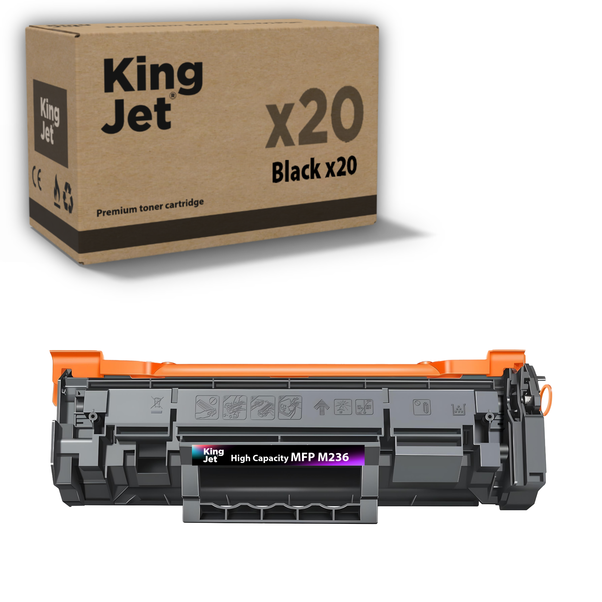 KingJET 136X W1360X uyumlu çipli toner 20'li paket