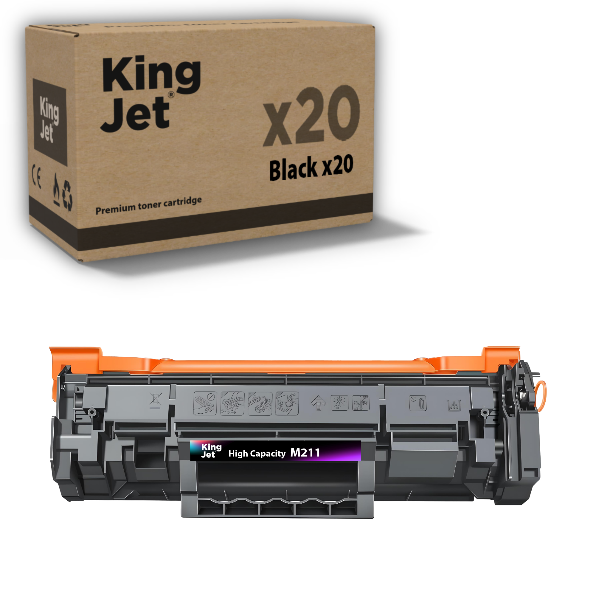 KingJET 136X W1360X uyumlu çipli toner 20'li paket