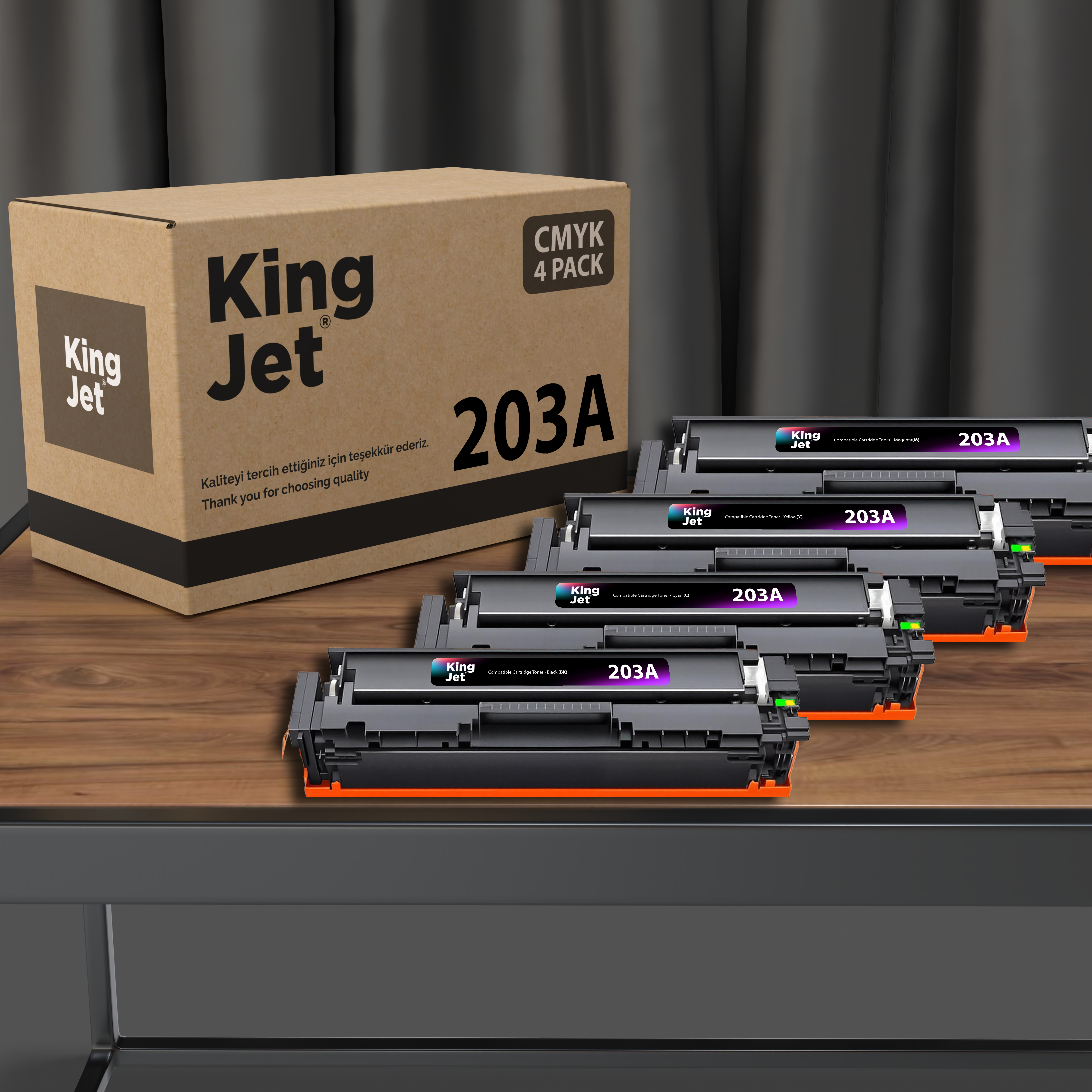 KingJET 203A / CF540A uyumlu çipli toner 20'li paket