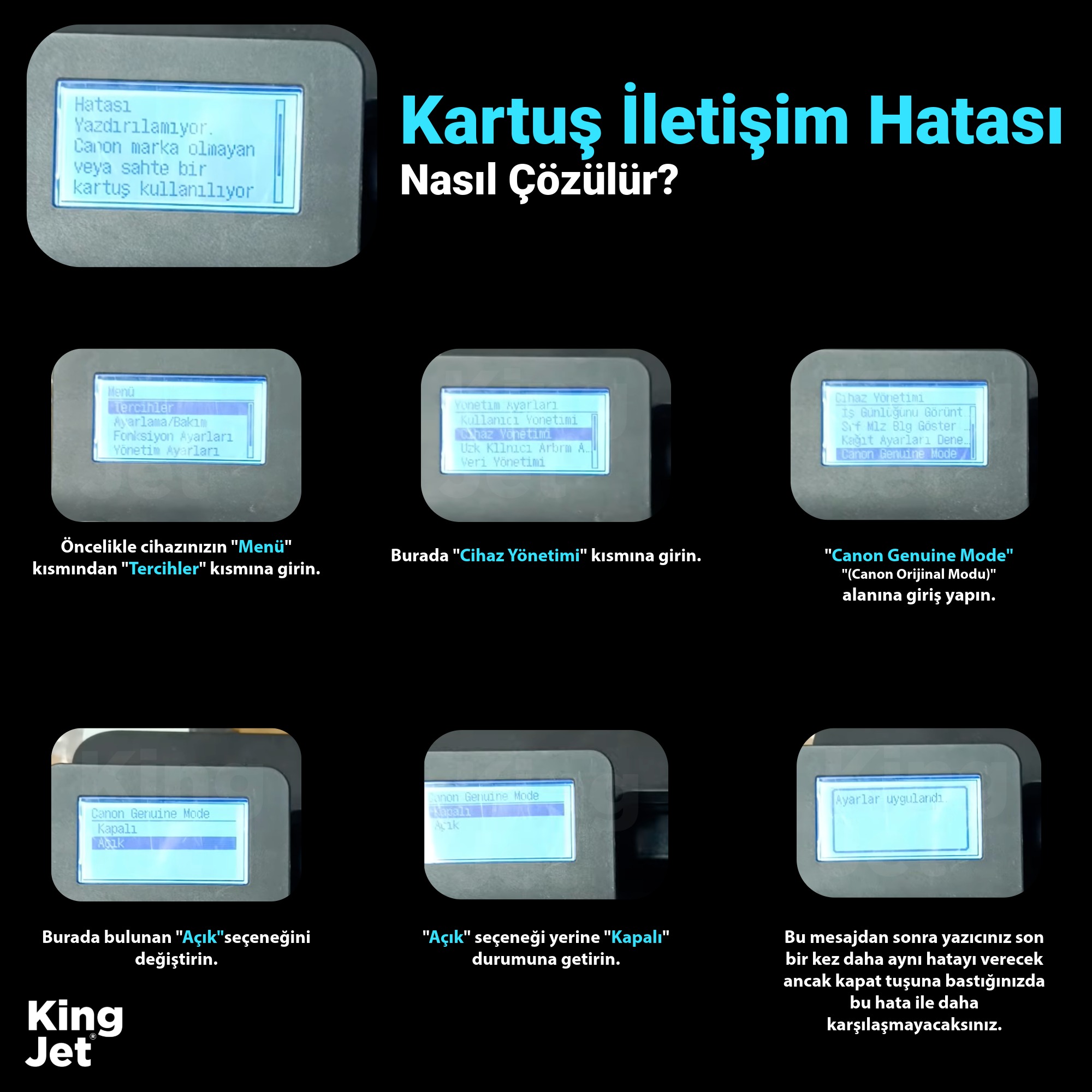 KingJET toner yüksek baskı kalitesi
