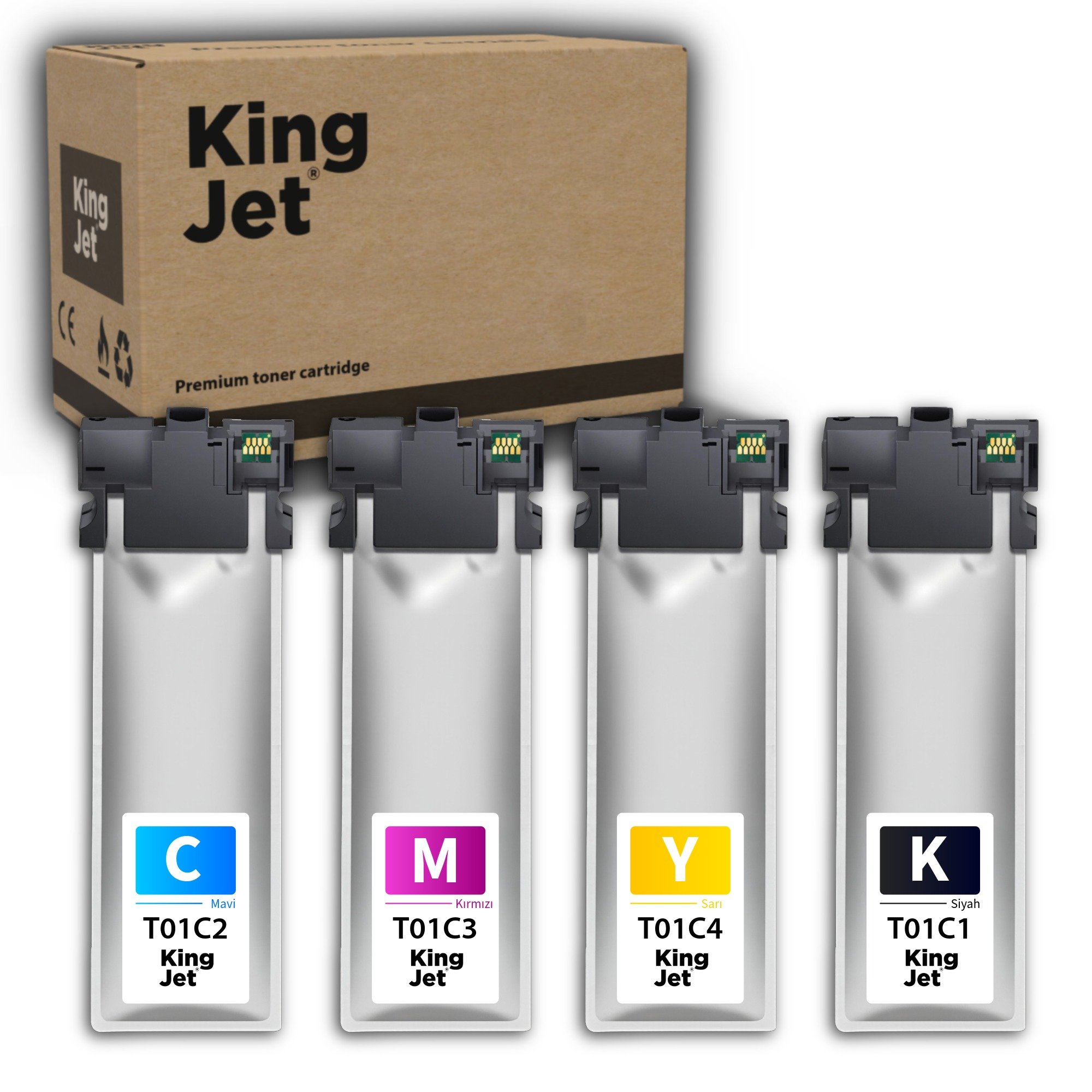 KingJET T01C1 Uyumlu Çipli 4 Renk Yüksek Kapasiteli Kartuş Ana Görseli