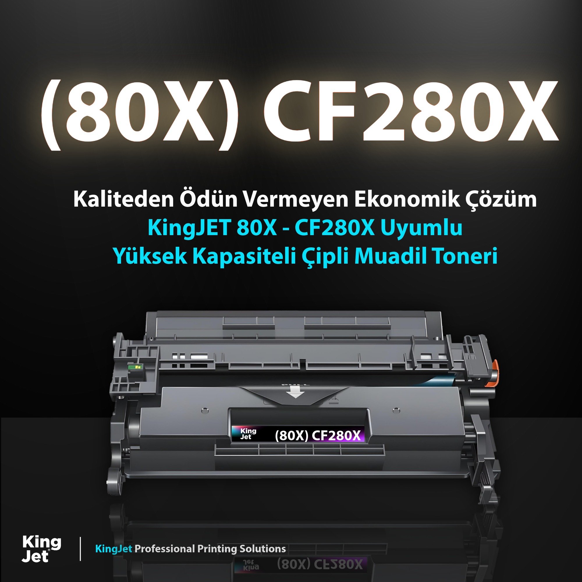 KingJET HP CF280X Yüksek Kapasiteli Muadil Toner