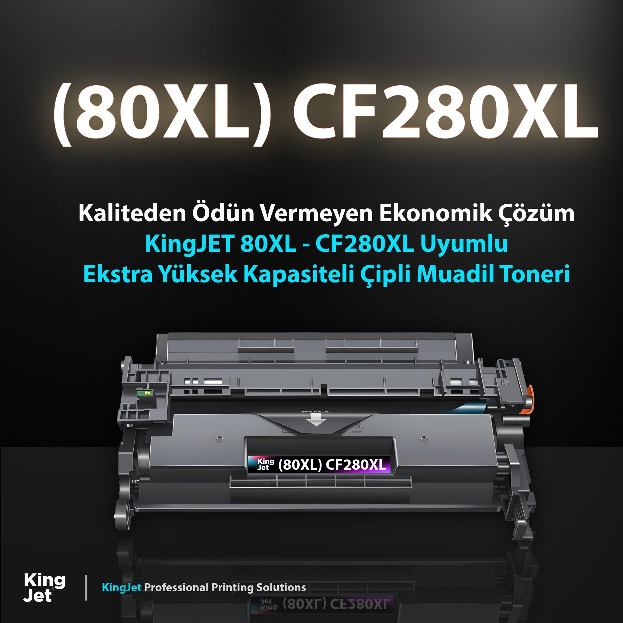 KingJET HP CF280X Yüksek Kapasiteli Muadil Toner